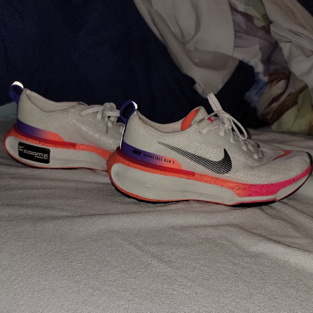 Nike Invincible Women's White and Orange Athletic Shoes